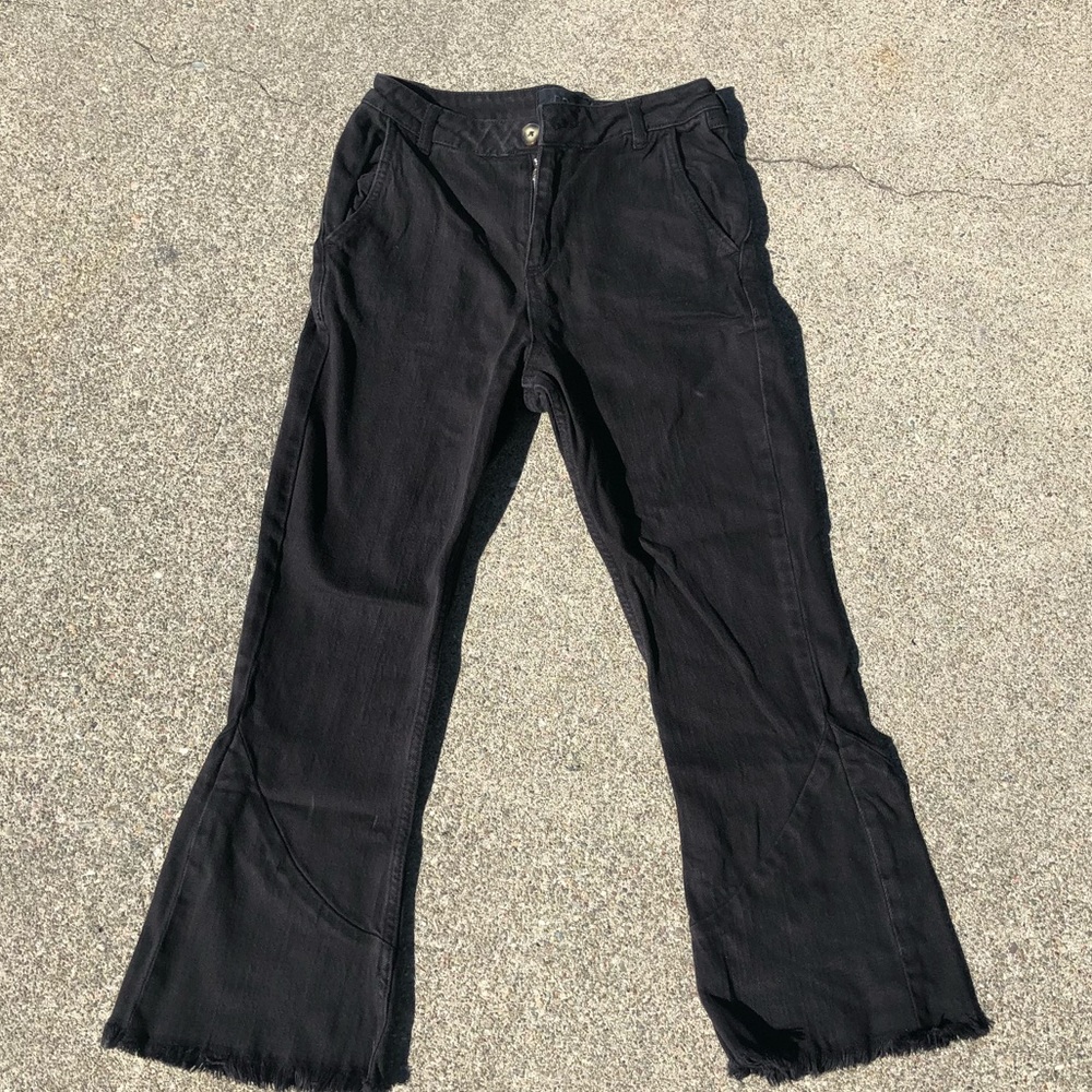 Black BDG cropped flare pants